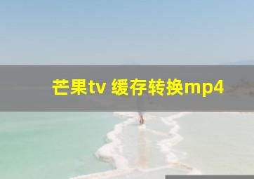 芒果tv 缓存转换mp4